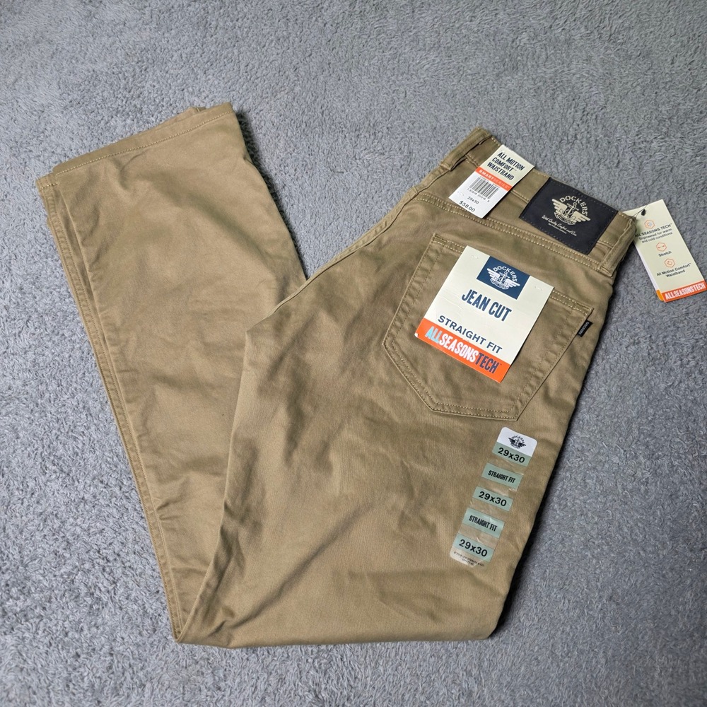 Dockers Mens 29x30 Jean Cut Straight Fit Pants Khaki All Seasons Tech Stretch